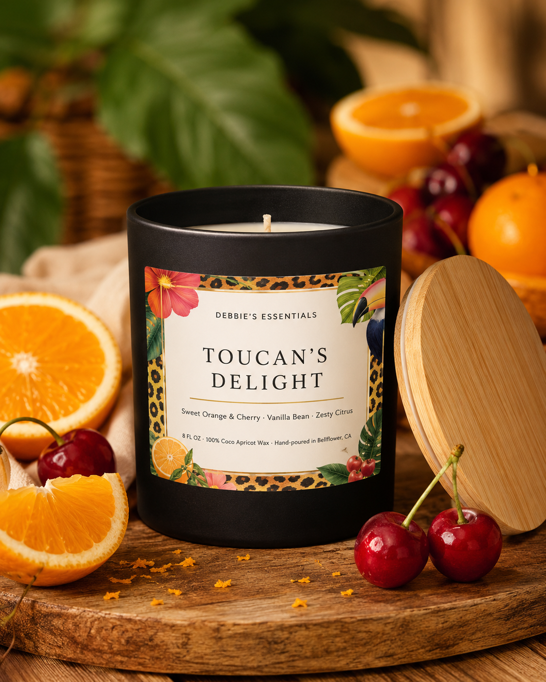 Toucan's Delight, Sweet Orange & Cherry, Vanilla Bean, Zesty Citrus
